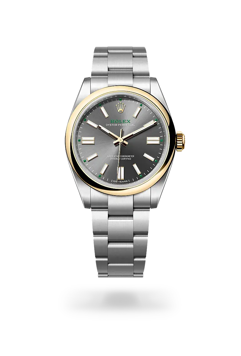 rolex oyster perpetual in yellow rolesor, m134303-0001 - watch palace