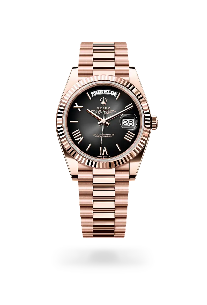 rolex day-date in 18 ct everose gold, m228235-0055 - watch palace