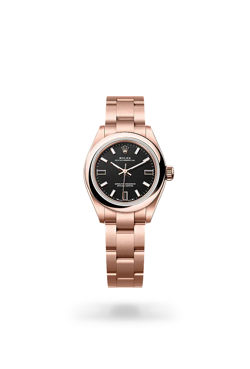 rolex oyster perpetual in 18 ct everose gold, M276205-0001- watch palace