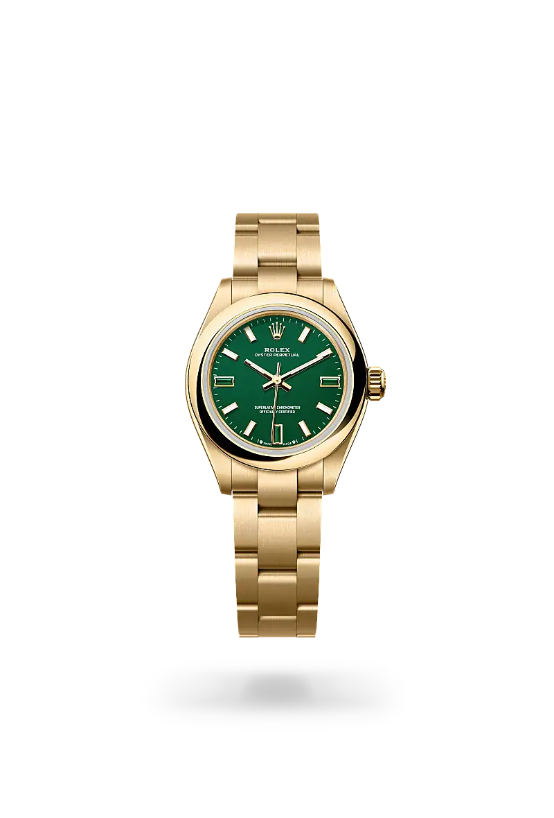 rolex oyster perpetual in 18 ct yellow gold, m276208-0002 - watch palace