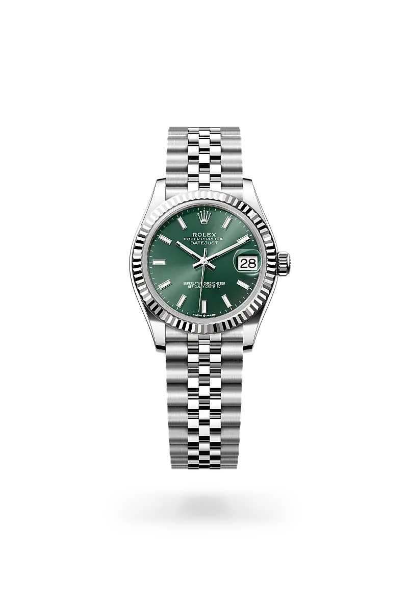 rolex datejust in white rolesor, m278274-0018 - watch palace
