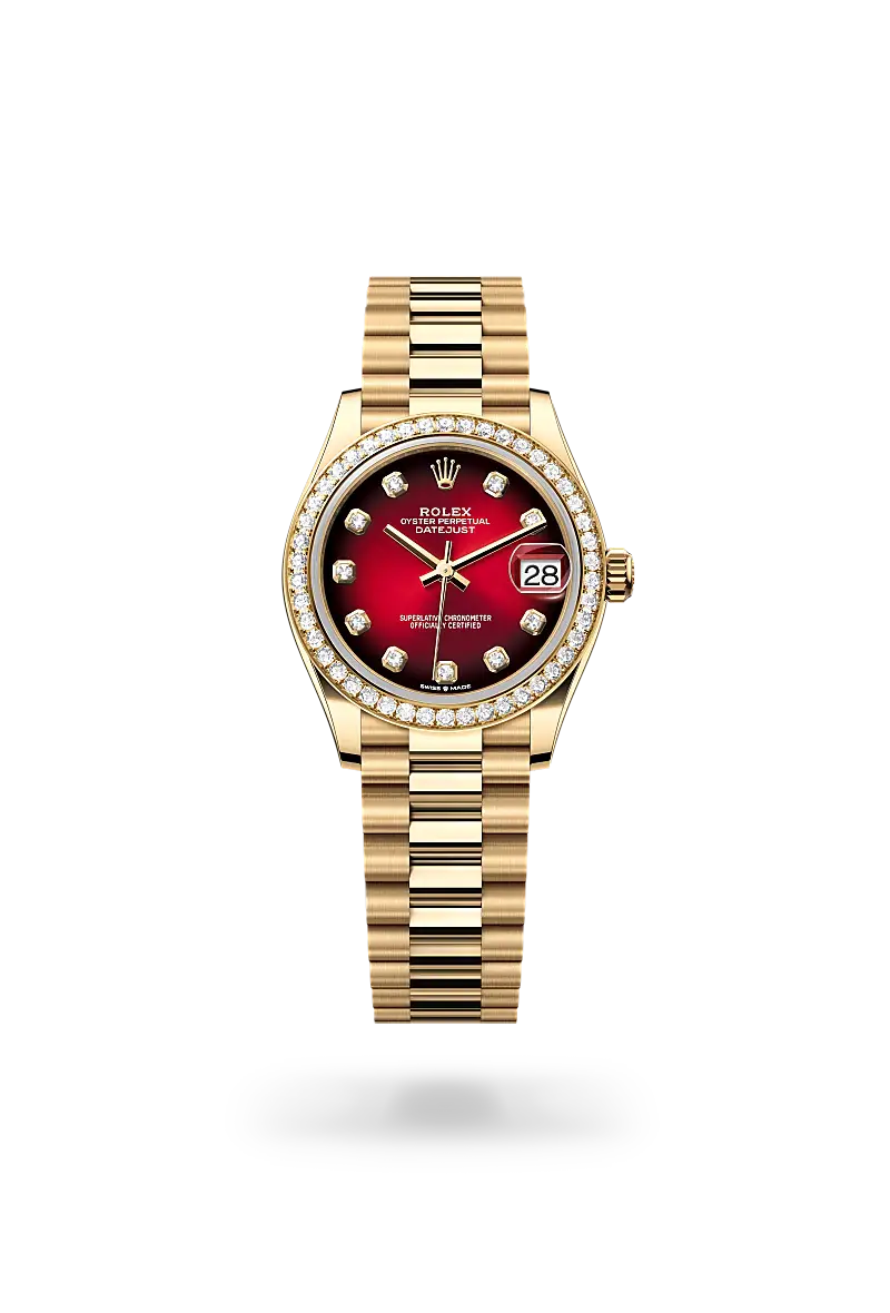 rolex datejust in 18 ct yellow gold, m278288rbr-0041 - watch palace