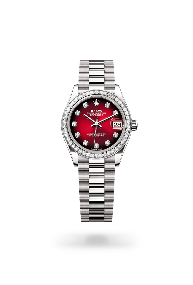 rolex datejust in 18 ct white gold, M278289RBR-0028- watch palace