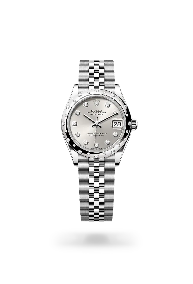 rolex datejust in white rolesor, M278344RBR-0032- watch palace