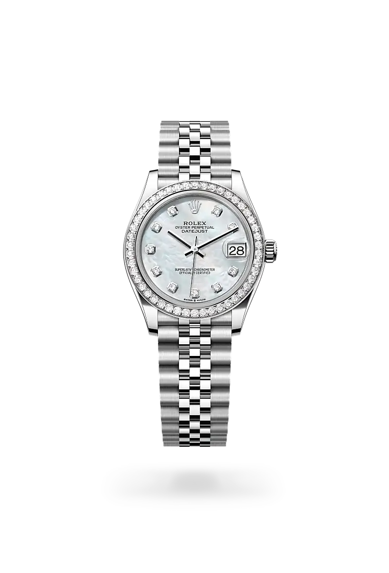 rolex datejust in white rolesor, m278384rbr-0008 - watch palace