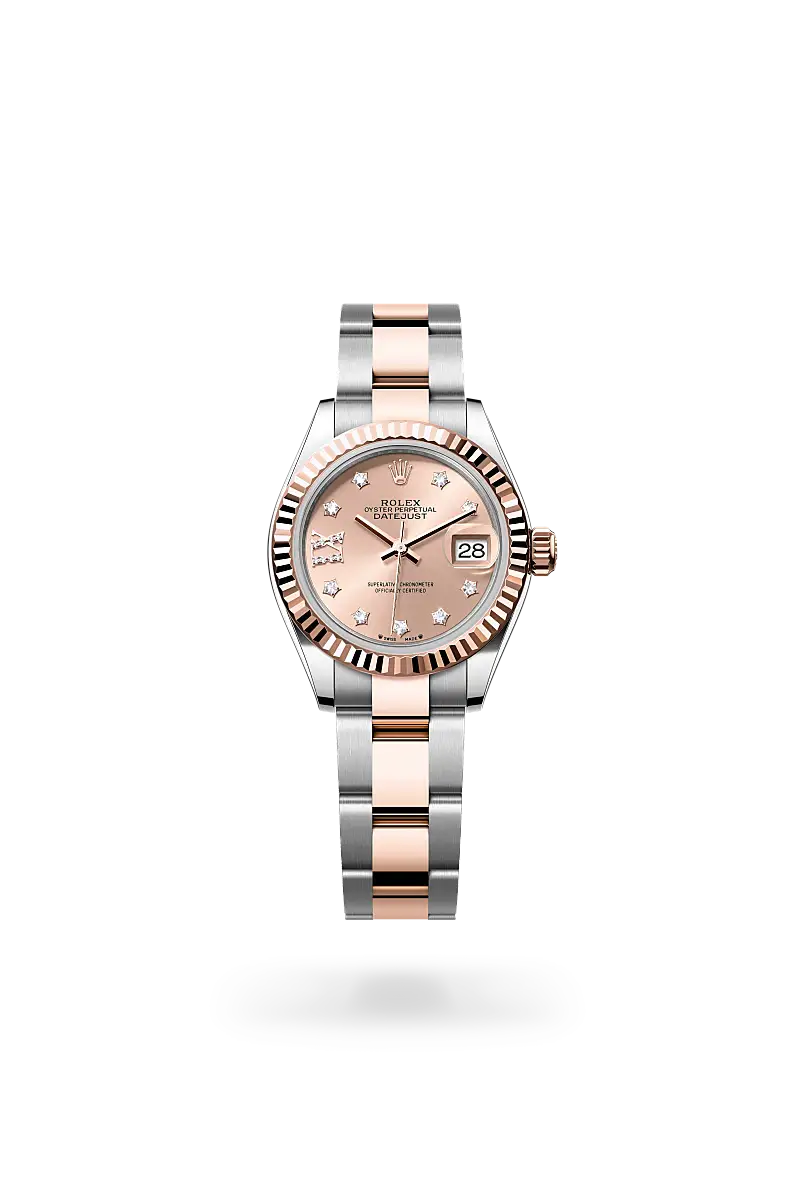rolex lady-datejust in everose rolesor, m279171-0028 - watch palace