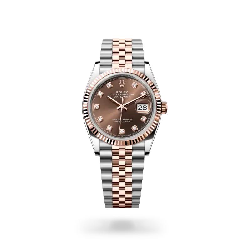 rolex datejust in everose rolesor, m126231-0053 - watch palace