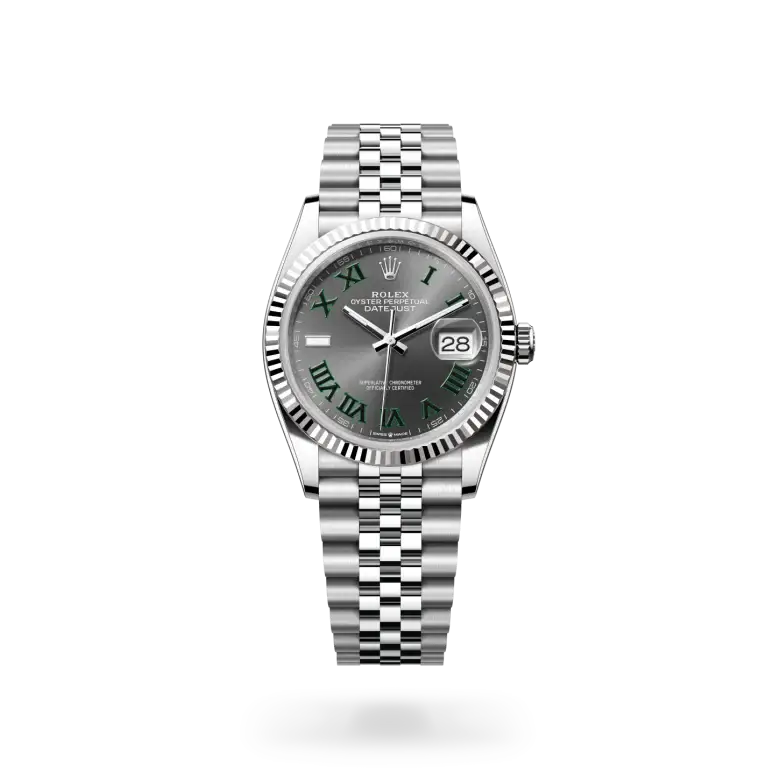 rolex datejust in white rolesor, M126234-0045- watch palace