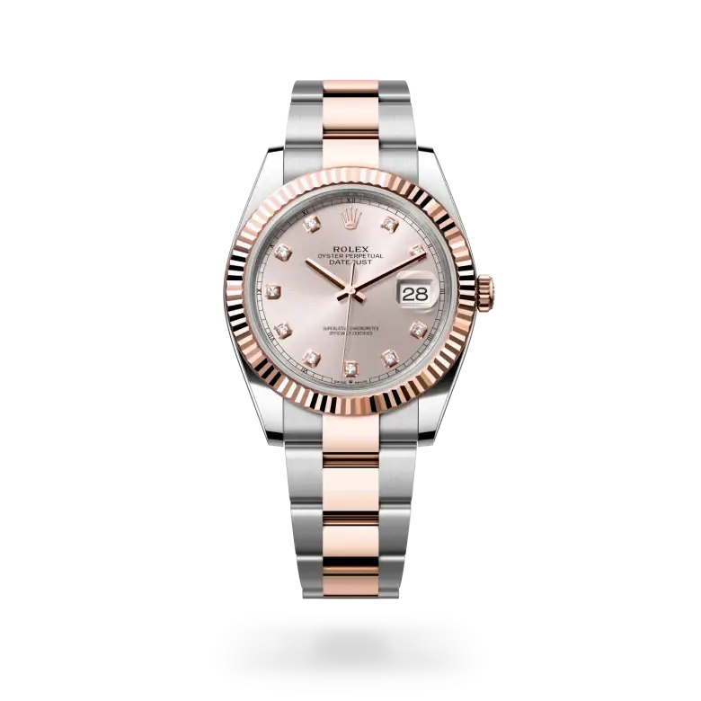 rolex datejust in everose rolesor, m126331-0007 - watch palace