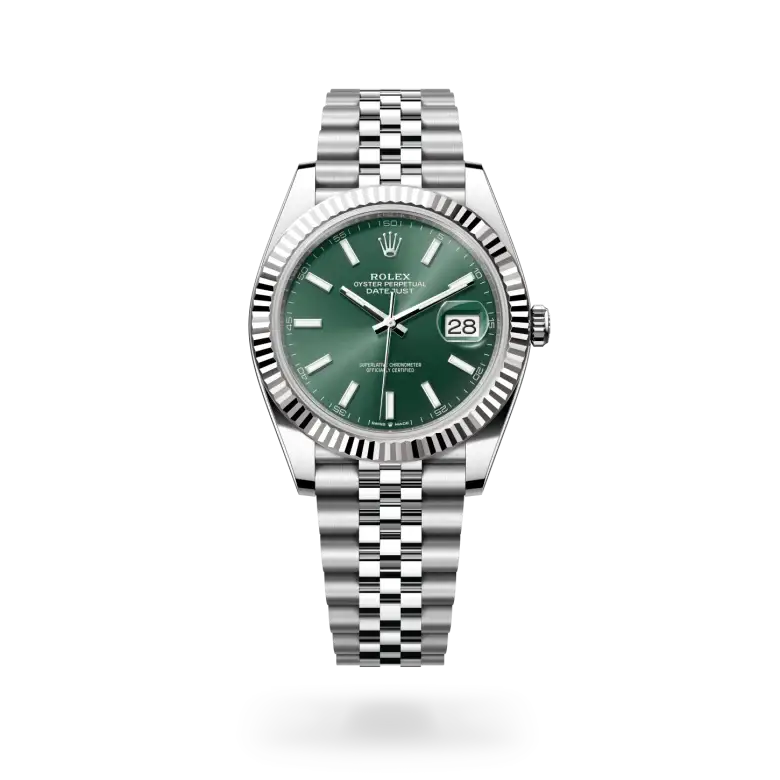 rolex datejust in white rolesor, M126334-0028- watch palace