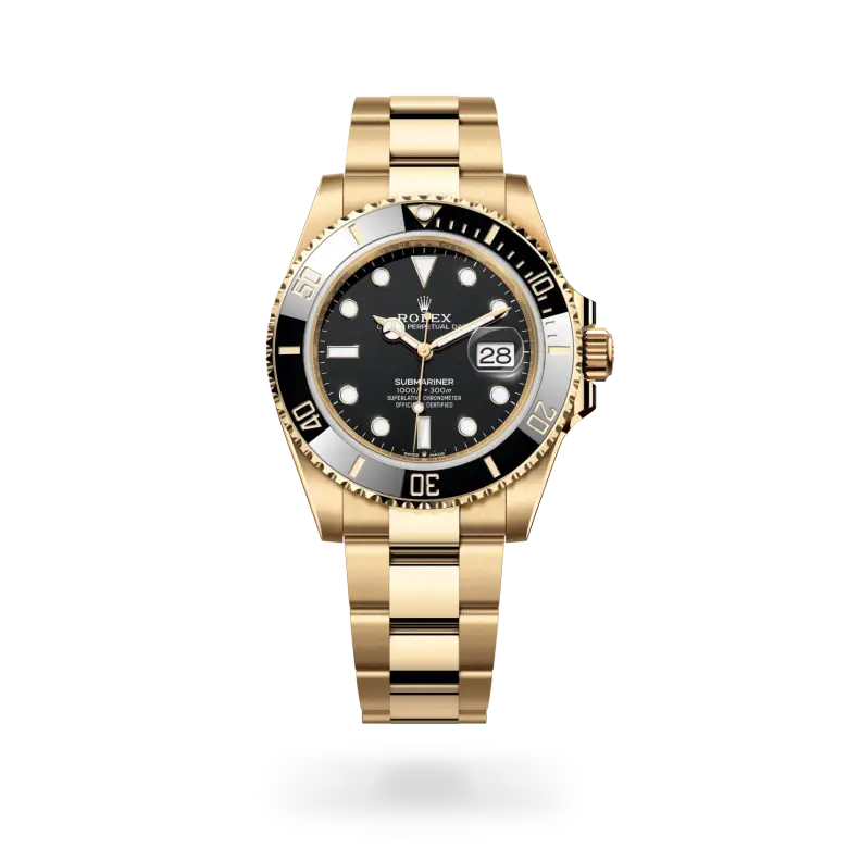 rolex submariner in 18 ct yellow gold, m126618ln-0002 - watch palace