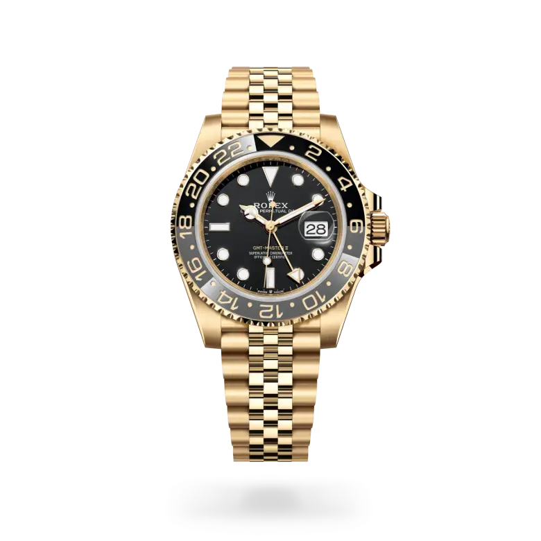 rolex gmt-master ii in 18 ct yellow gold, m126718grnr-0001 - watch palace