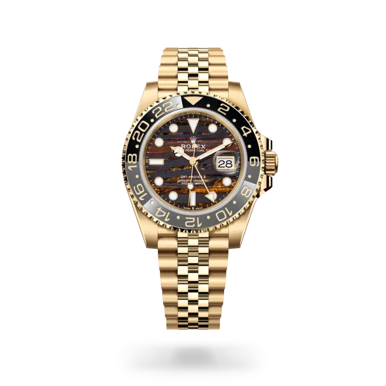 rolex gmt-master ii in 18 ct yellow gold, M126718GRNR-0002- watch palace