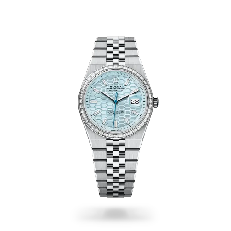 rolex land-dweller in platinum, m127286tbr-0001 - watch palace