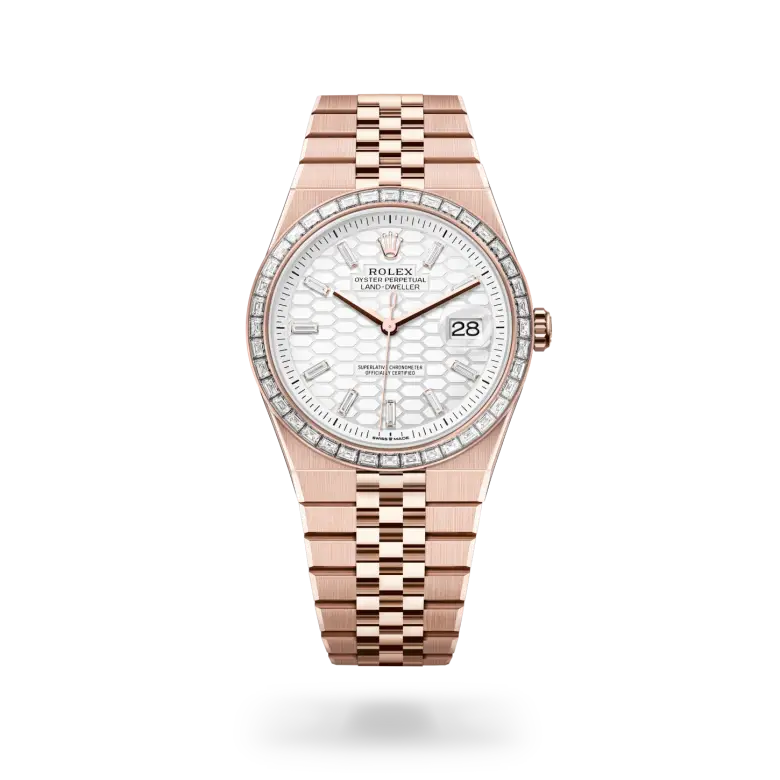 rolex land-dweller in 18 ct everose gold, M127385TBR-0003- watch palace