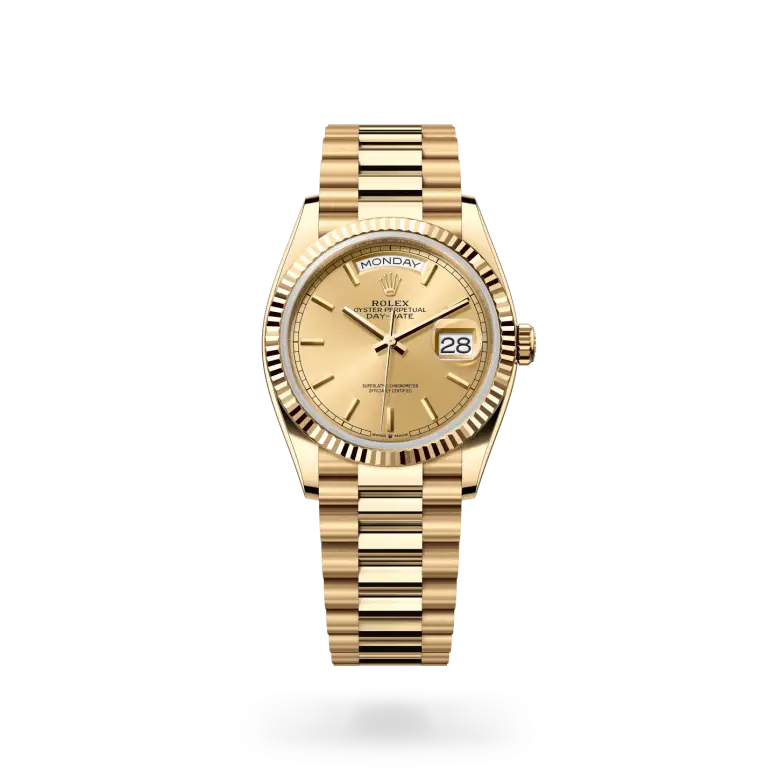 rolex day-date in 18 ct yellow gold, m128238-0045 - watch palace