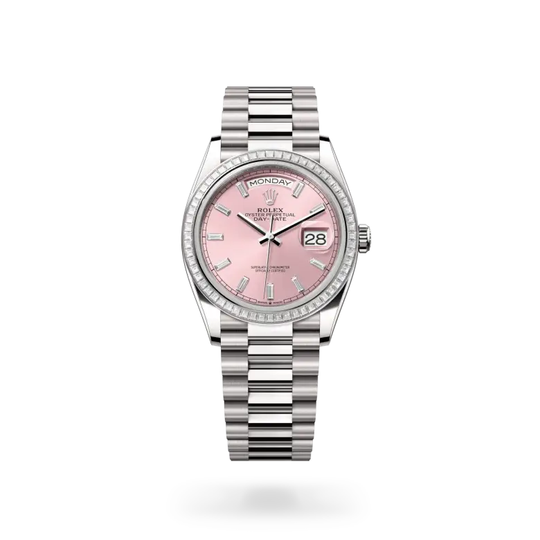 rolex day-date in 18 ct white gold, m128399tbr-0029 - watch palace