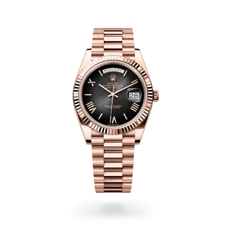 rolex day-date in 18 ct everose gold, m228235-0055 - watch palace