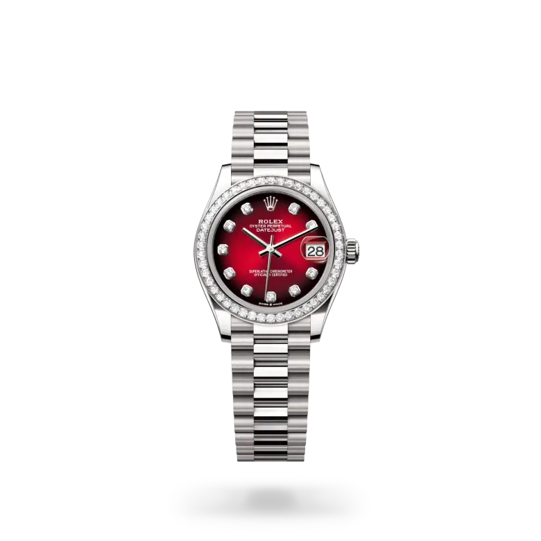 rolex datejust in 18 ct white gold, M278289RBR-0028- watch palace