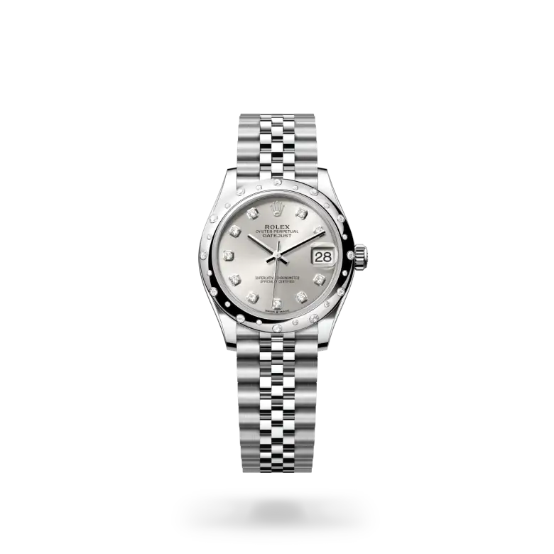 rolex datejust in white rolesor, M278344RBR-0032- watch palace